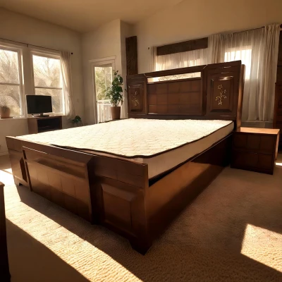 Classic Heritage Bed with Carved Floral Accents